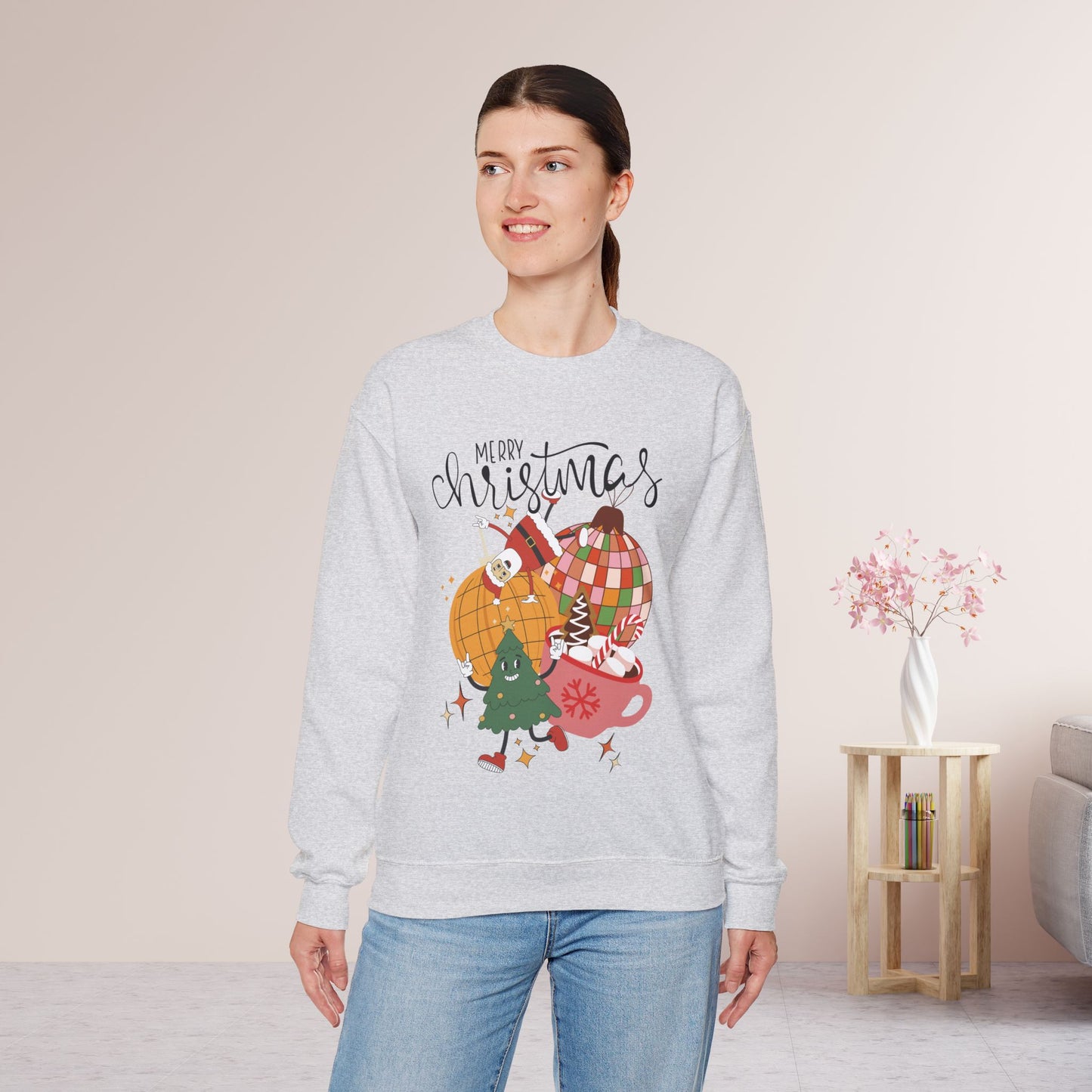 Retro Christmas Ornament Sweatshirt - Christmas Crewneck Pullover