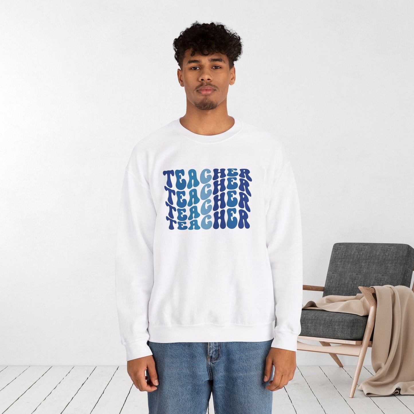 Groovy Blue Teacher Sweatshirt