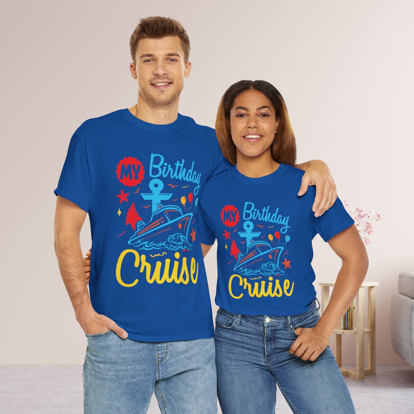 My Birthday Cruise Shirt - Family Cruise Vacation Heavy Cotton Tee