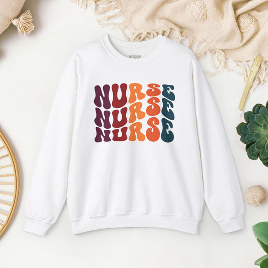 Groovy Nurse Sweatshirt - Nurse Pullover