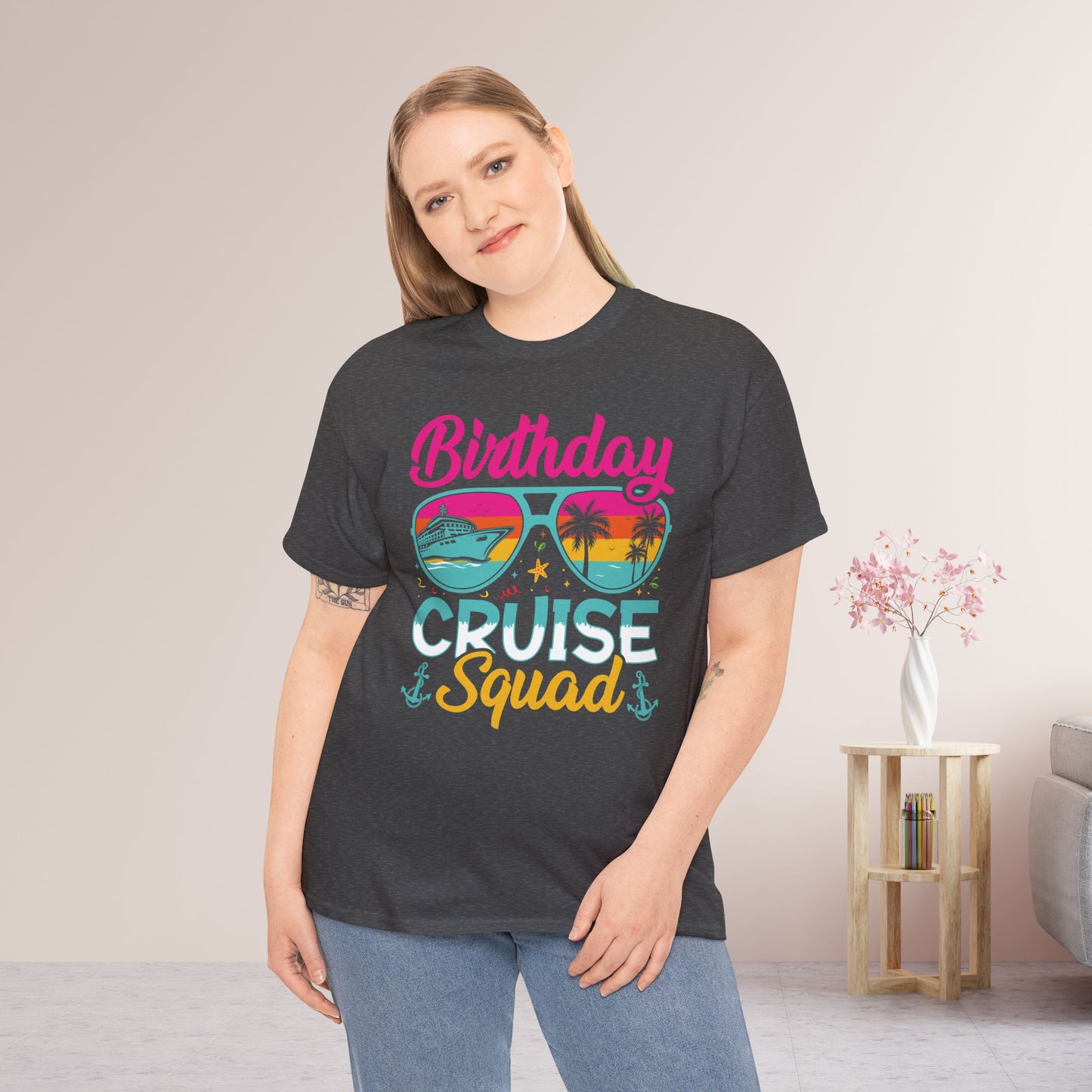 Birthday Cruise Squad Shirt - Family Cruise Vacation Heavy Cotton Tee