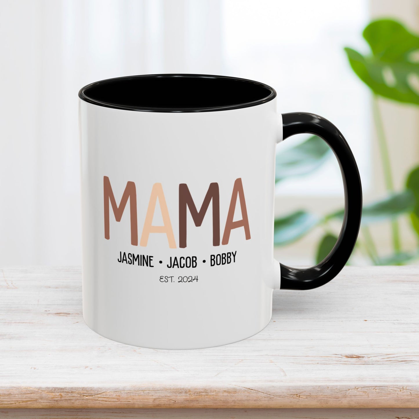 Personalized Mama Coffee Mug with Kids Names - Custom Mom Gifts for Mother's Day