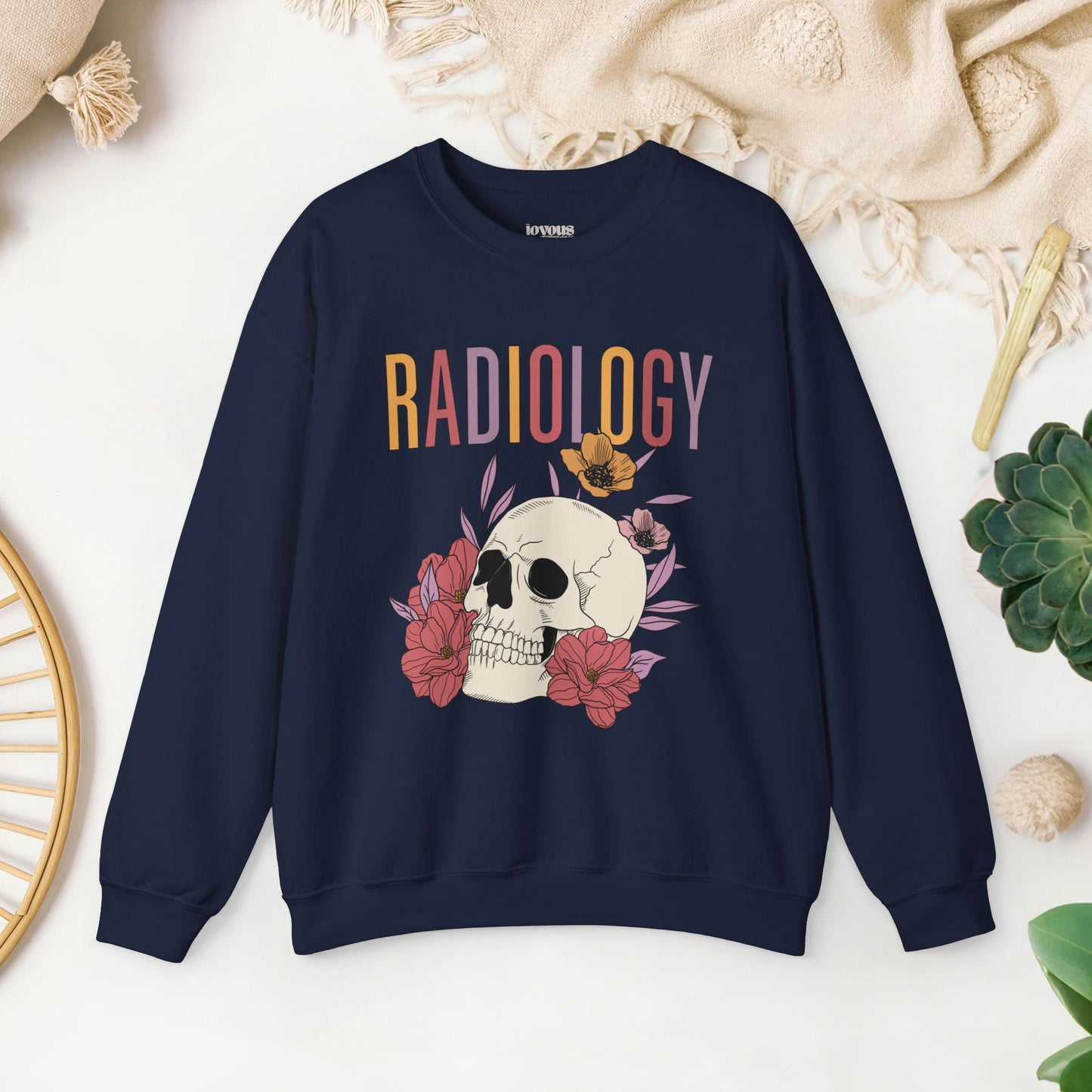 Flower Skull Radiology Sweatshirt for RAD Tech