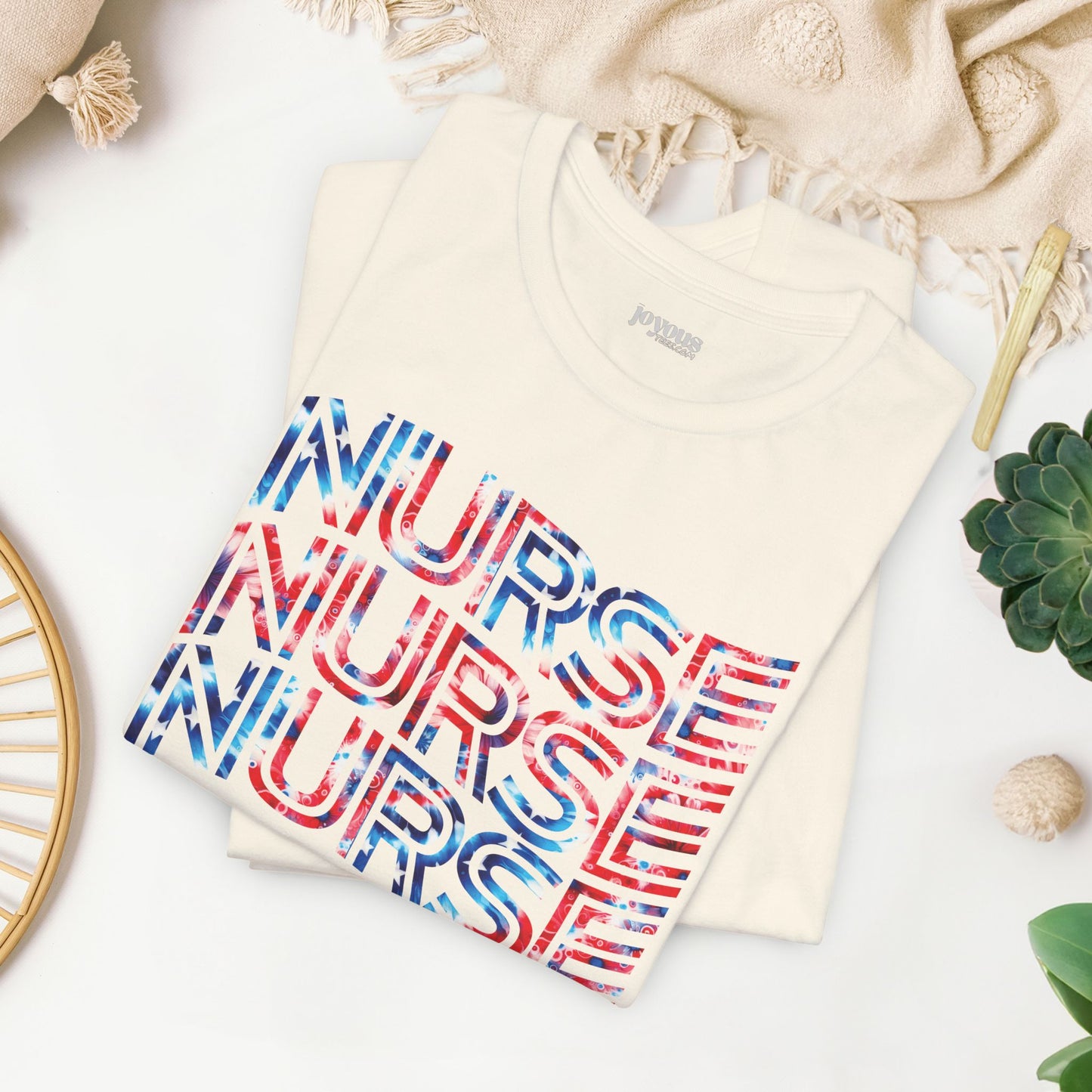 Wavy Patriotic Nurse Shirt - 4th of July Nurse Soft Cotton Tee