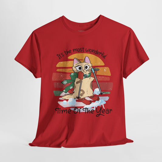 It's The Most Wonderful Time Of The Year Funny Cat Christmas Heavy Cotton Tee - Cat Lovers Christmas Gift