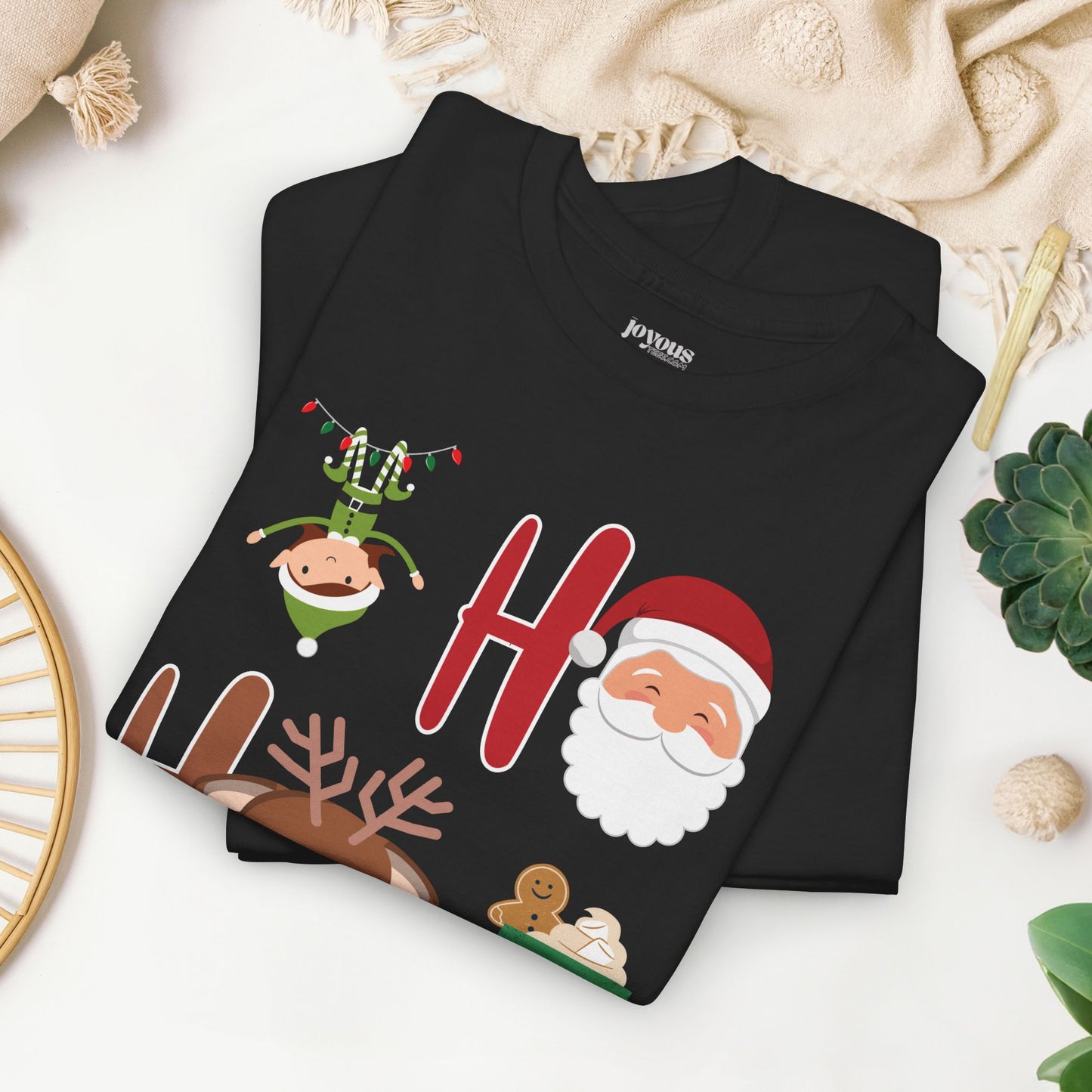 Ho Ho Ho Christmas Shirt - Matching Family Christmas  Heavy Cotton Tee