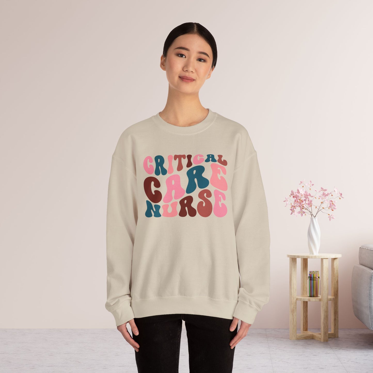 Groovy Critical Care Nurse Sweatshirt