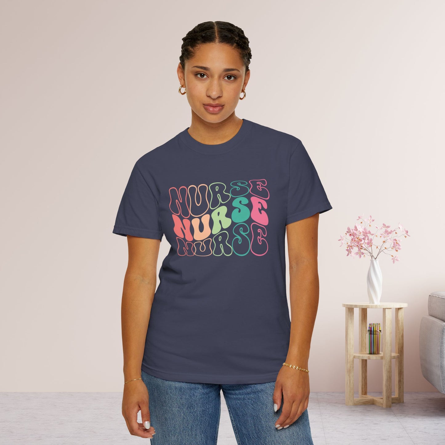 Groovy Colorful Comfort Colors Nurse Shirt