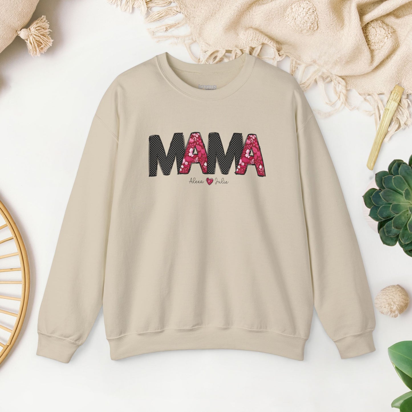 Custom Mama Sweatshirt with Kids Name - Personalized Gift for Mom