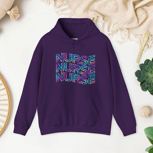 Tie Dye Wavy Nurse Hoodie - Registered Nurse Hoodie