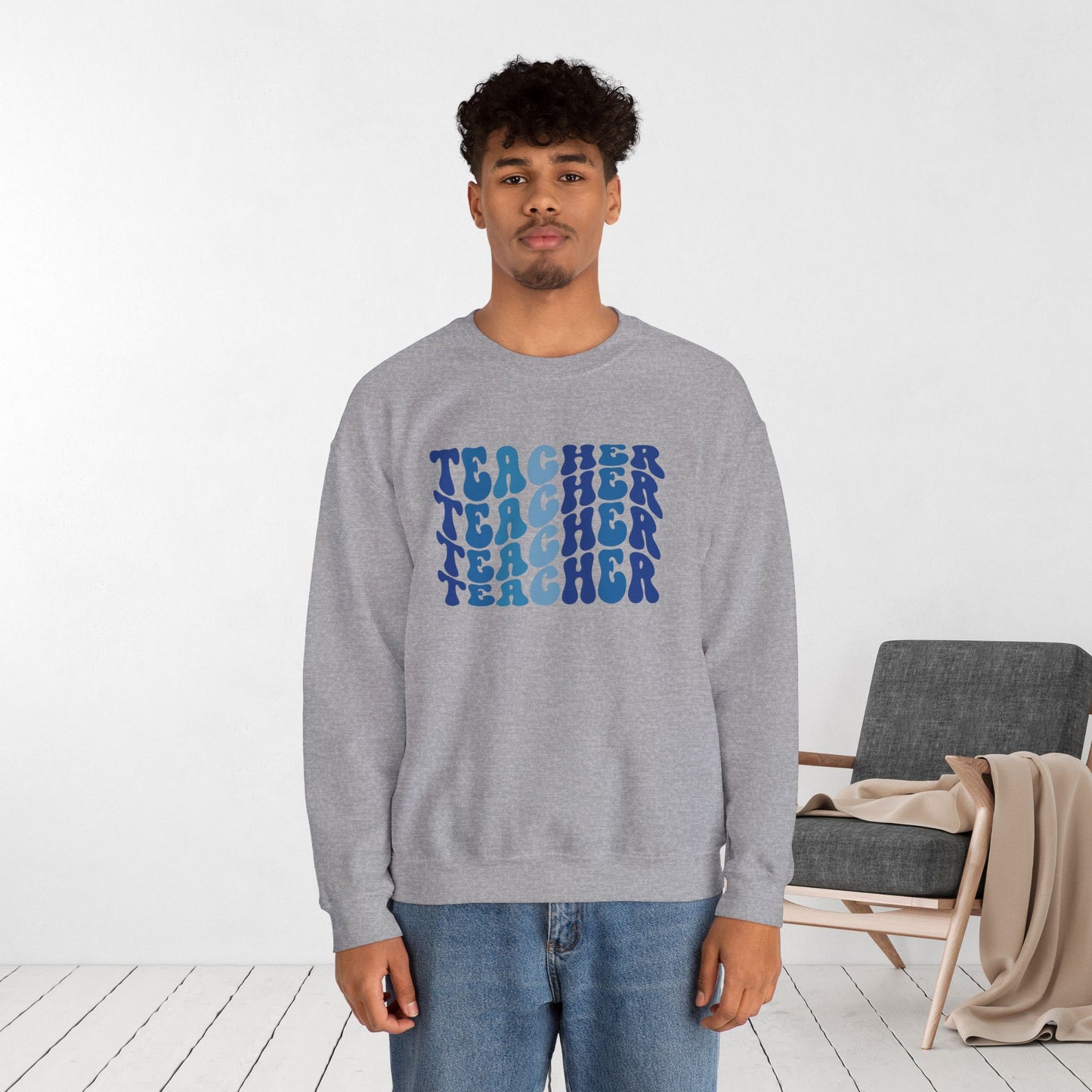 Groovy Blue Teacher Sweatshirt