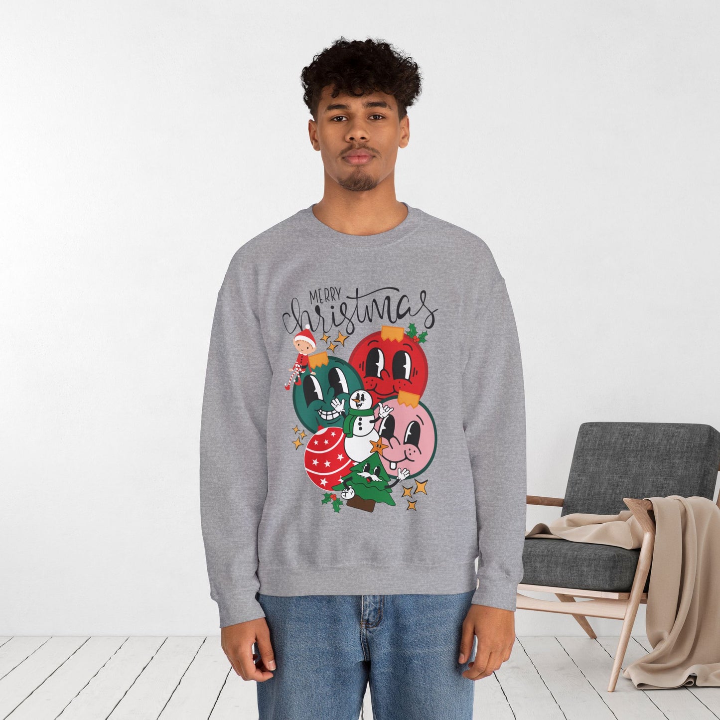 Trendy Christmas Ornament Sweatshirt - Christmas Crewneck Pullover