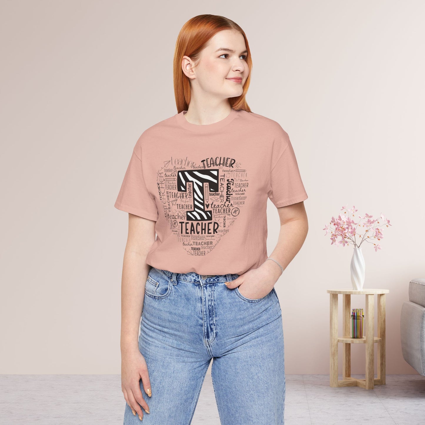 Trendy Heart Teacher Soft Cotton Tee