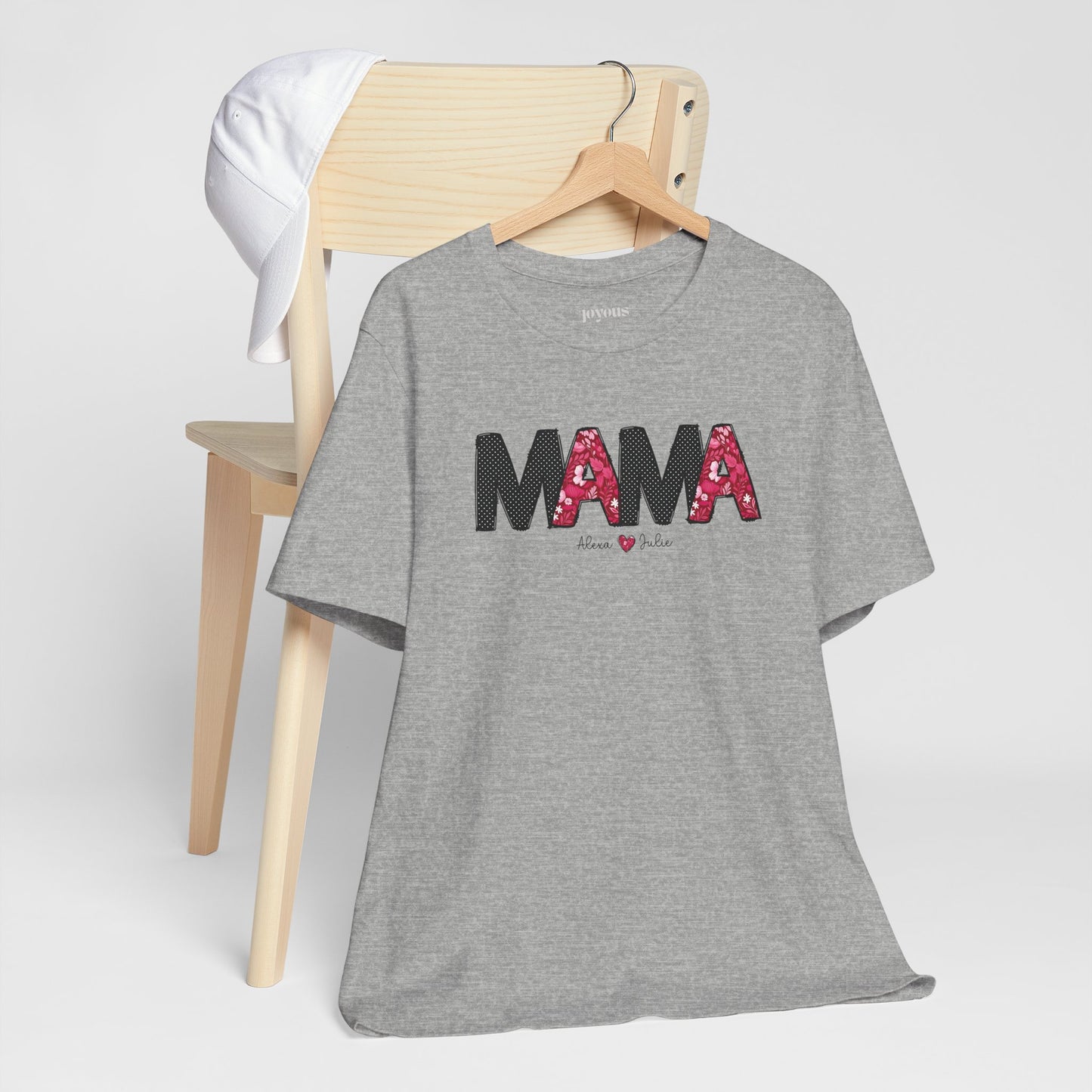 Custom Mama Soft Cotton Tee with Kids Names - Personalized Gift for Mom