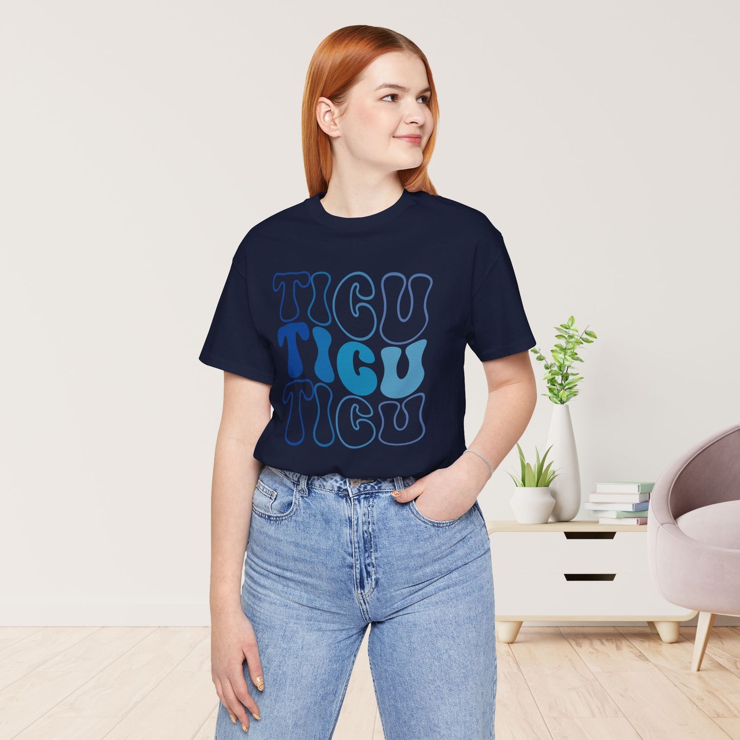 Groovy Blue TICU Shirt - Trauma ICU Nurse Soft Cotton Tee