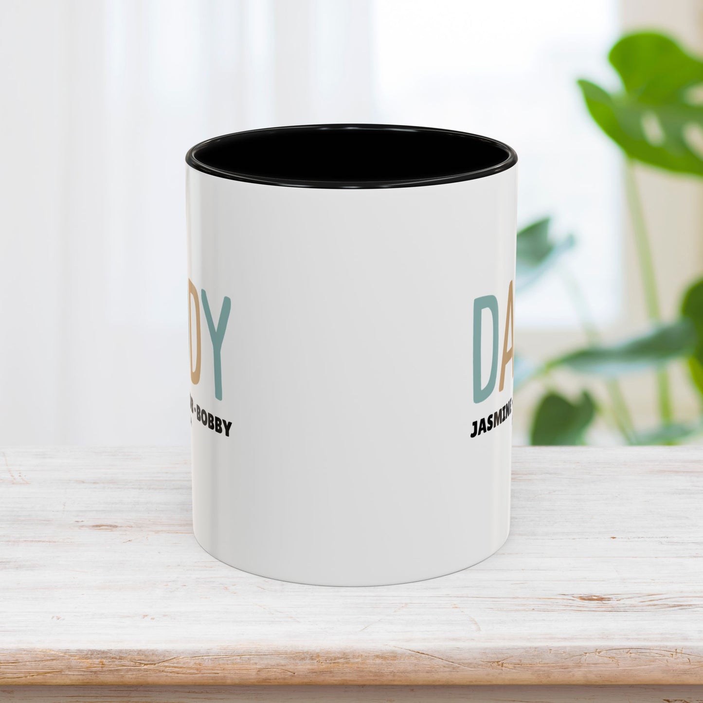 Personalized Daddy Coffee Mug with Kids Names - Custom Dad Gifts for Father's Day