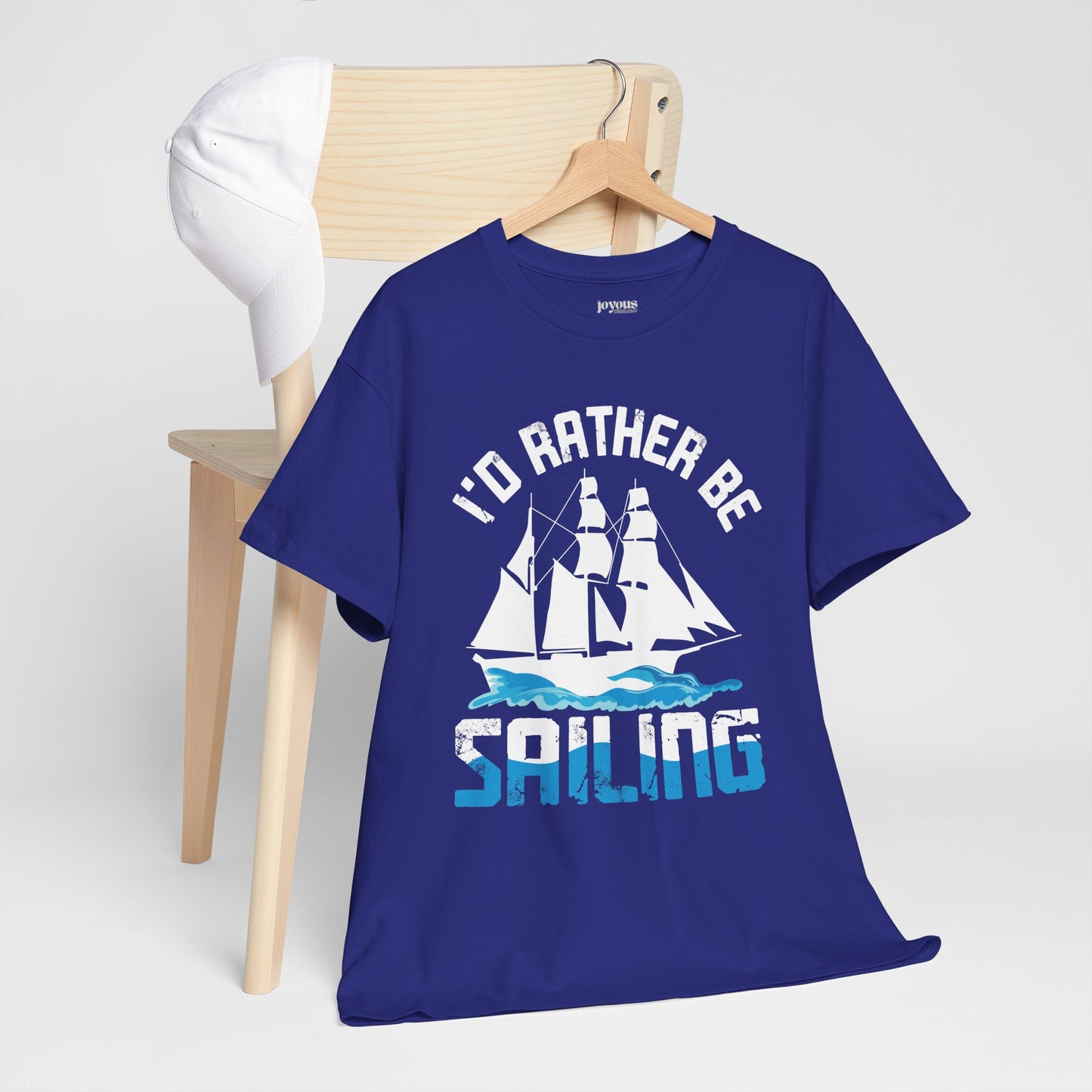 I'd Rather be Sailing T-Shirt - Funny Sailing Heavy Cotton Tee