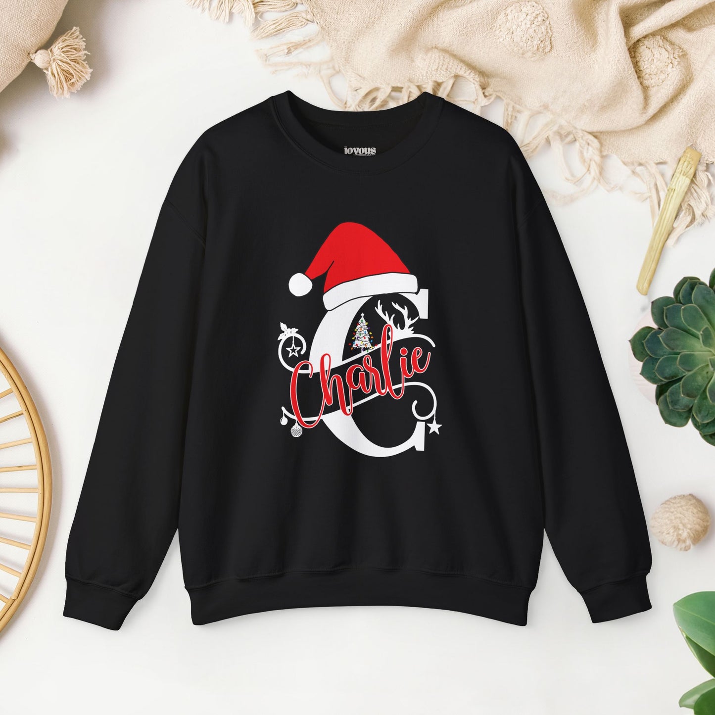 Personalized Christmas Monogram Sweatshirt with First Name - Custom Christmas Gifts