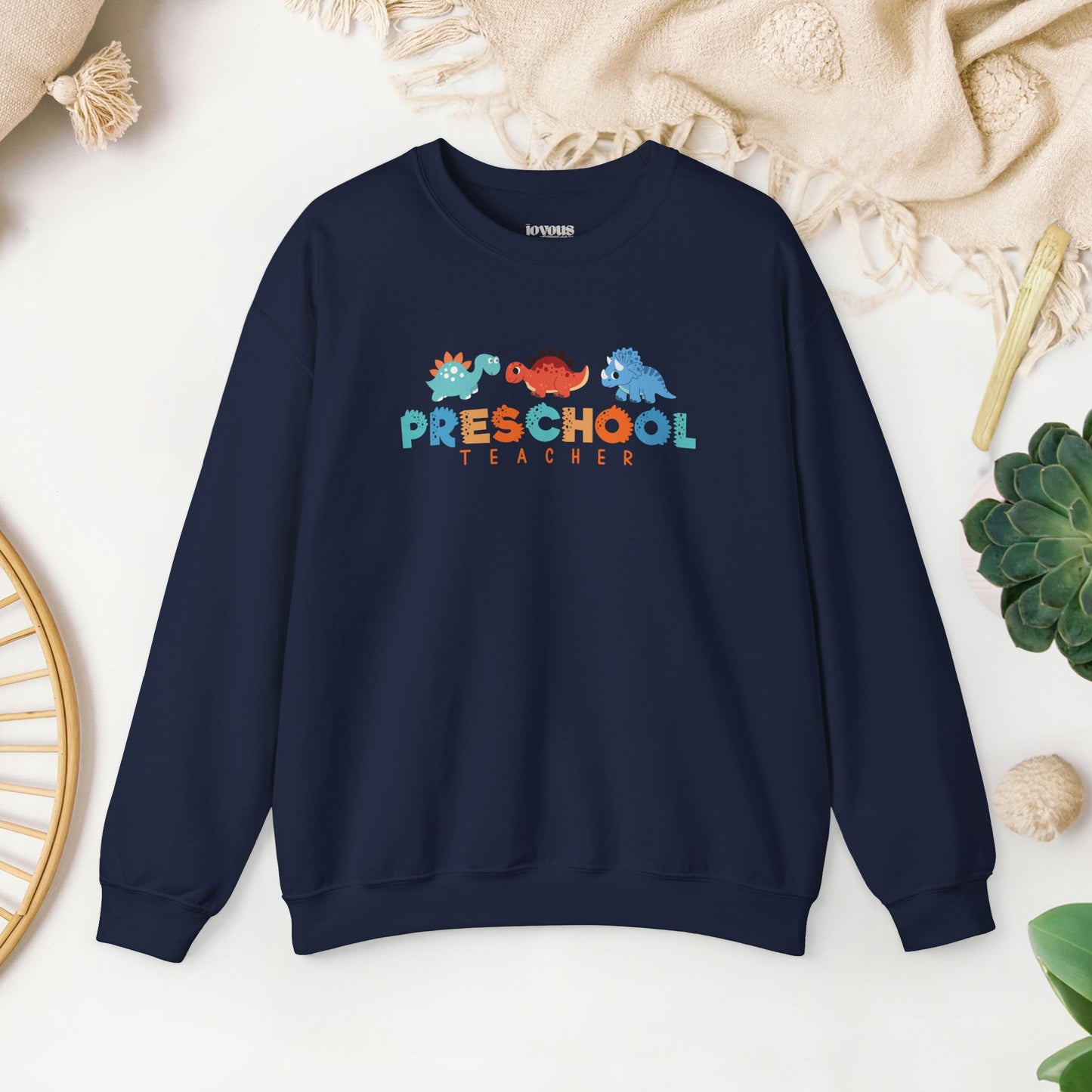 Preschool Teacher Sweatshirt with Dinosaurs