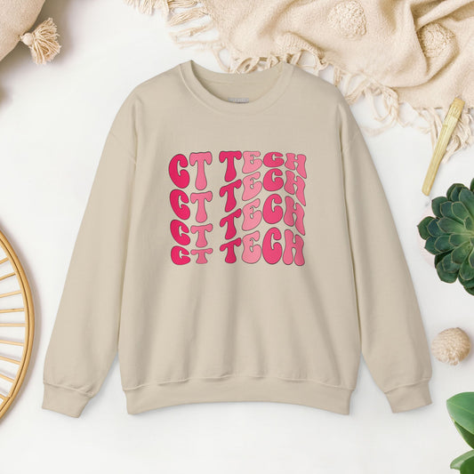 Groovy Pink CT Tech Sweatshirt - CT Technologist Sweater