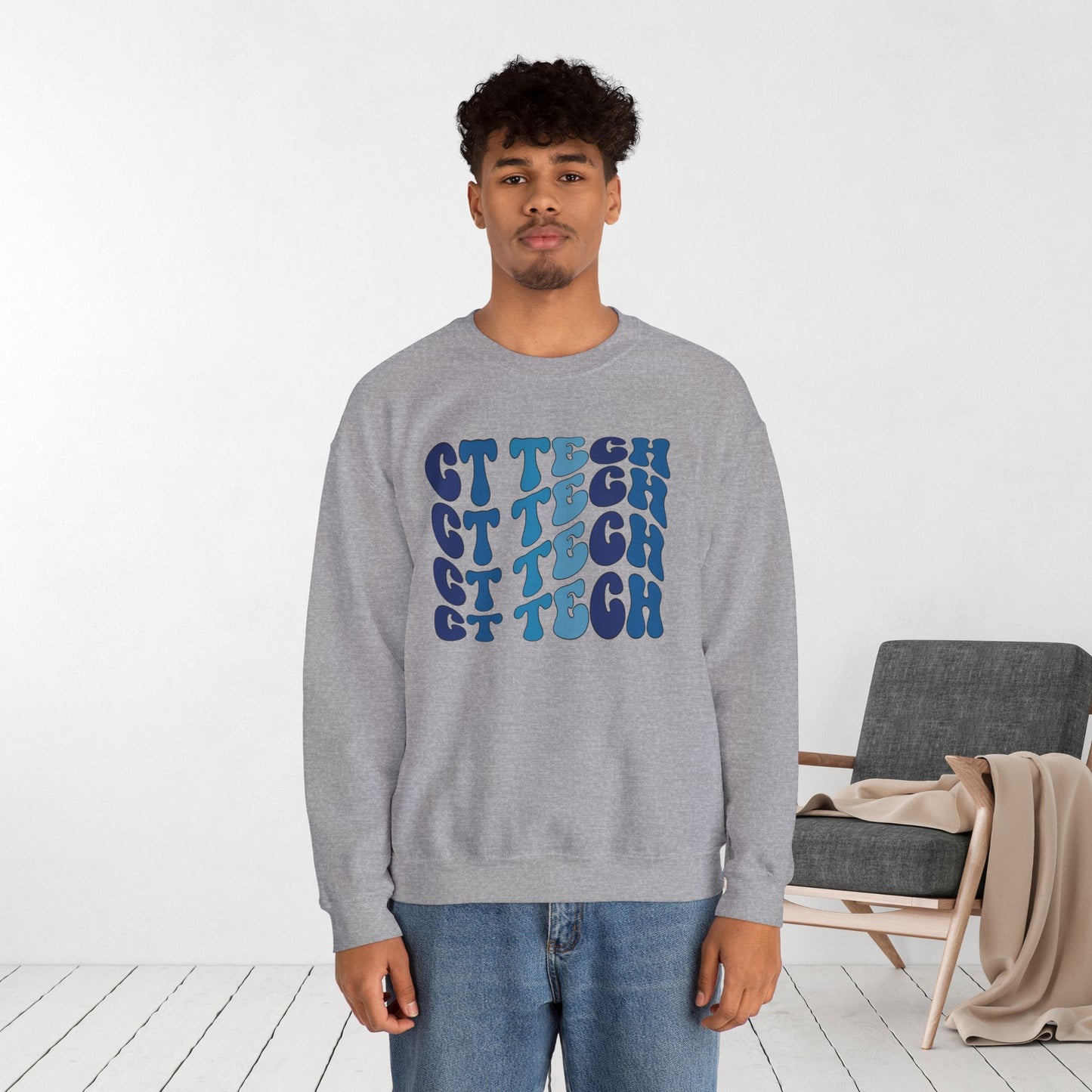 Groovy Blue CT Tech Sweatshirt - CT Technologist Sweater