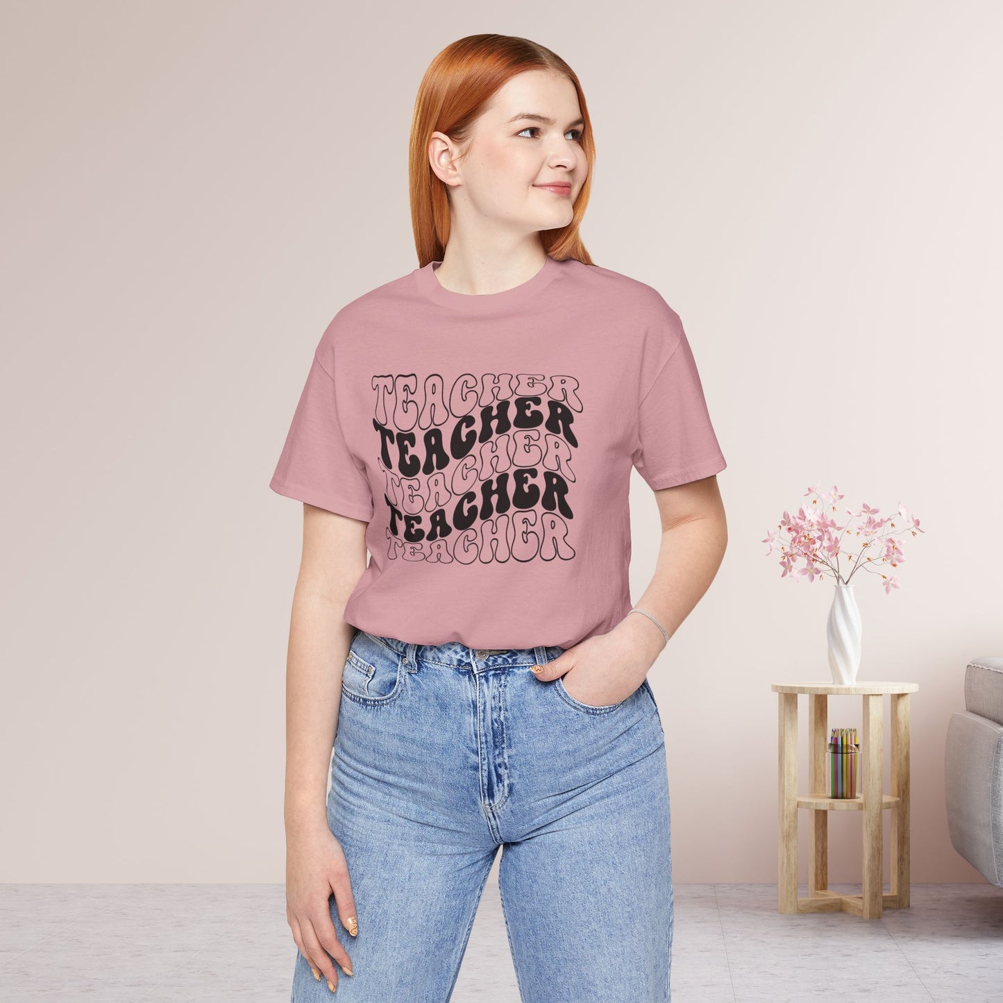 Trendy Groovy Teacher Soft Cotton Tee