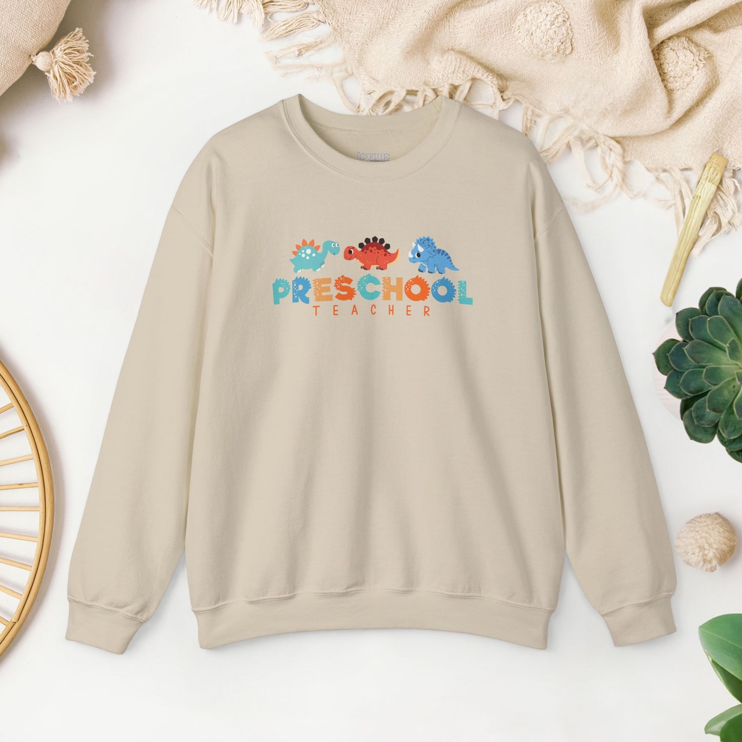 Preschool Teacher Sweatshirt with Dinosaurs