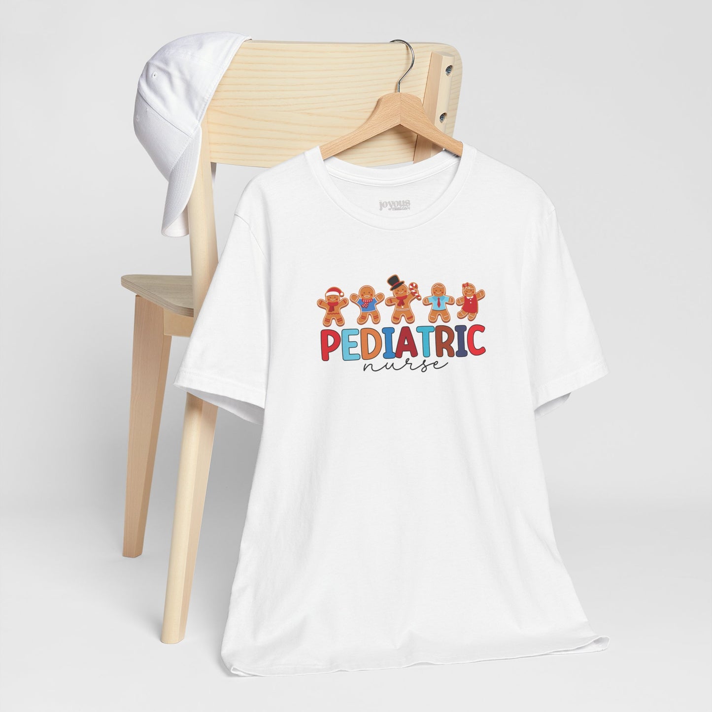 Christmas Pediatric Nurse Soft Cotton Tee with Gingerbread Men