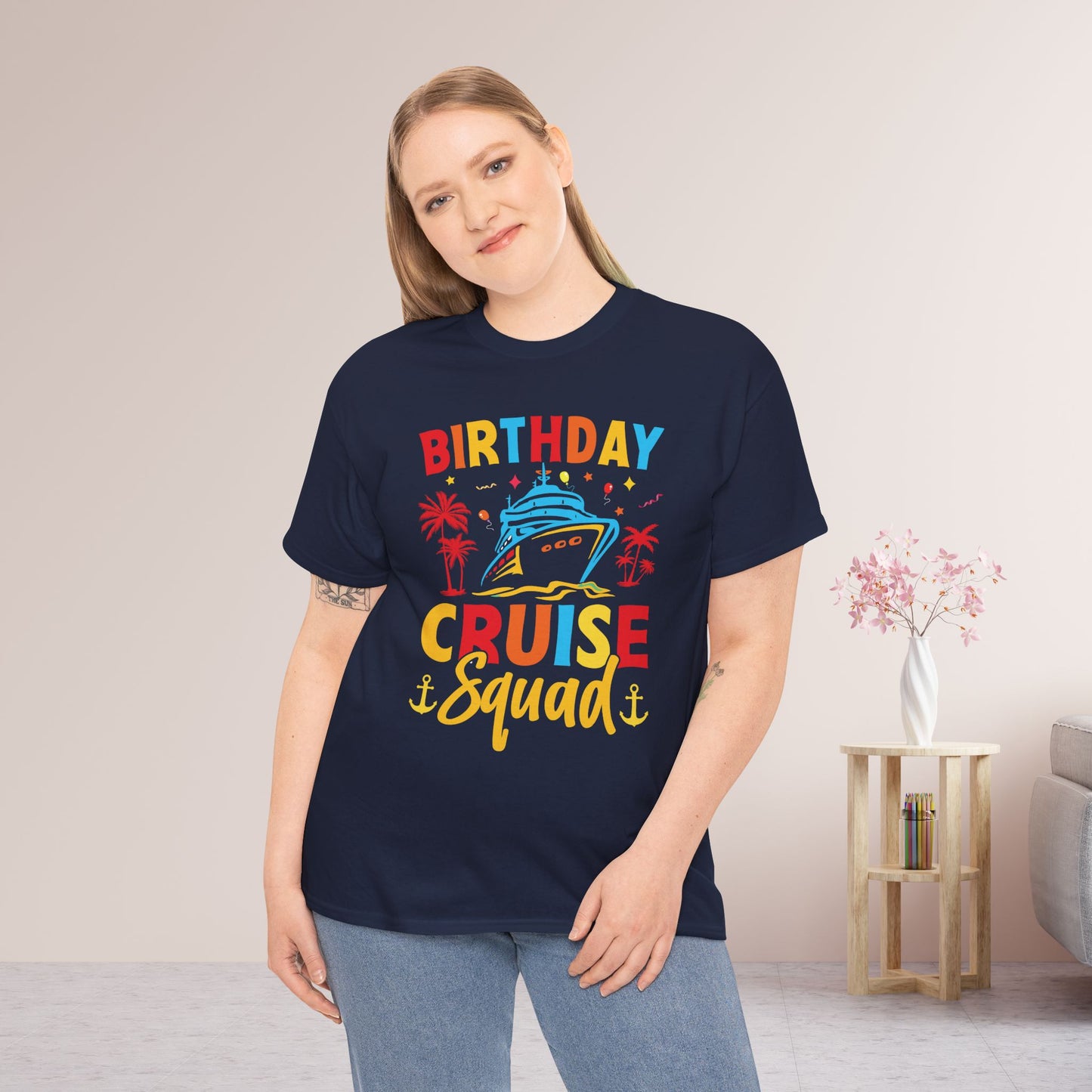 Birthday Cruise Squad Shirt - Family Cruise Vacation Heavy Cotton Tee