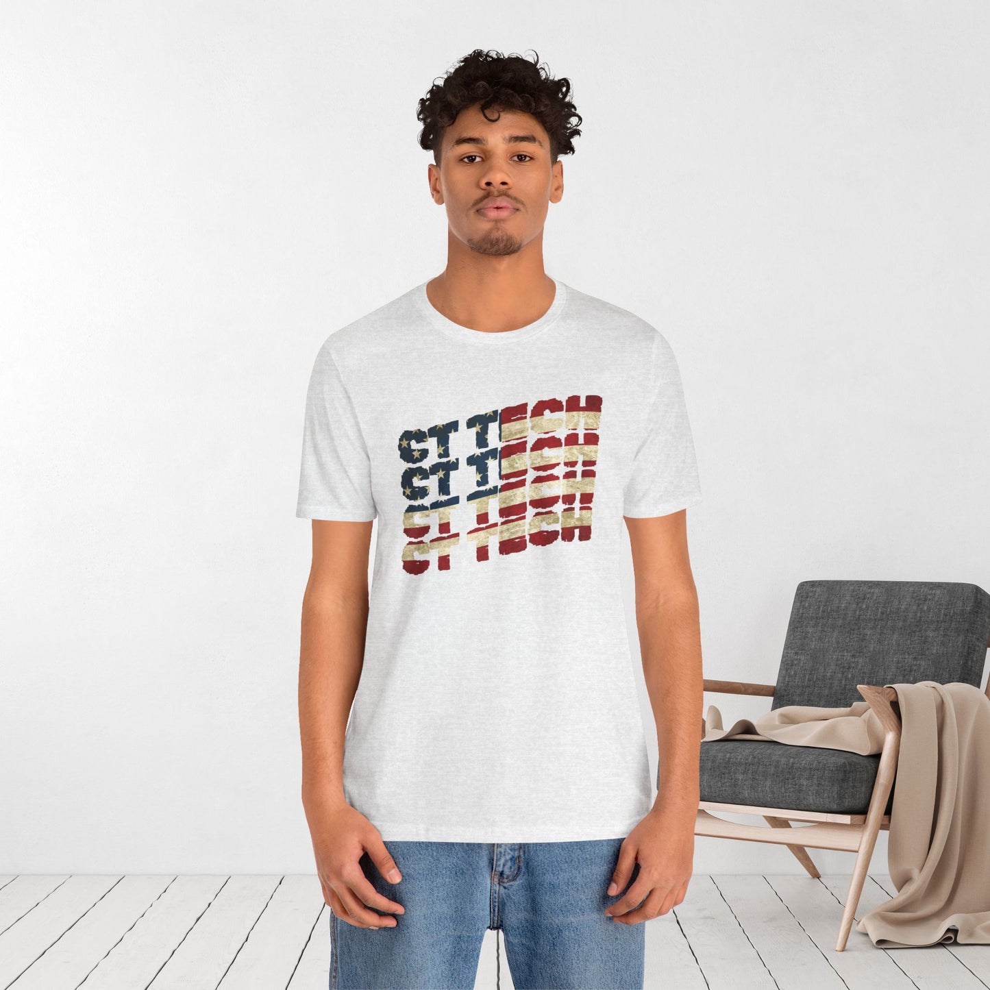 USA Flag CT Tech Shirt -  4th of July CT Technologist Soft Cotton Tee