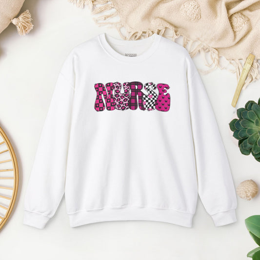 Groovy Font Nurse Sweatshirt - Registered Nurse Sweatshirt