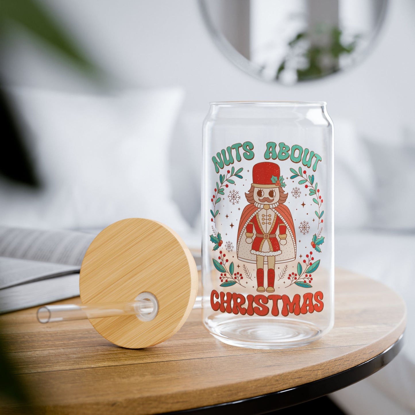 Nuts About Christmas Retro Christmas Sipper Glass - Best Christmas Gift