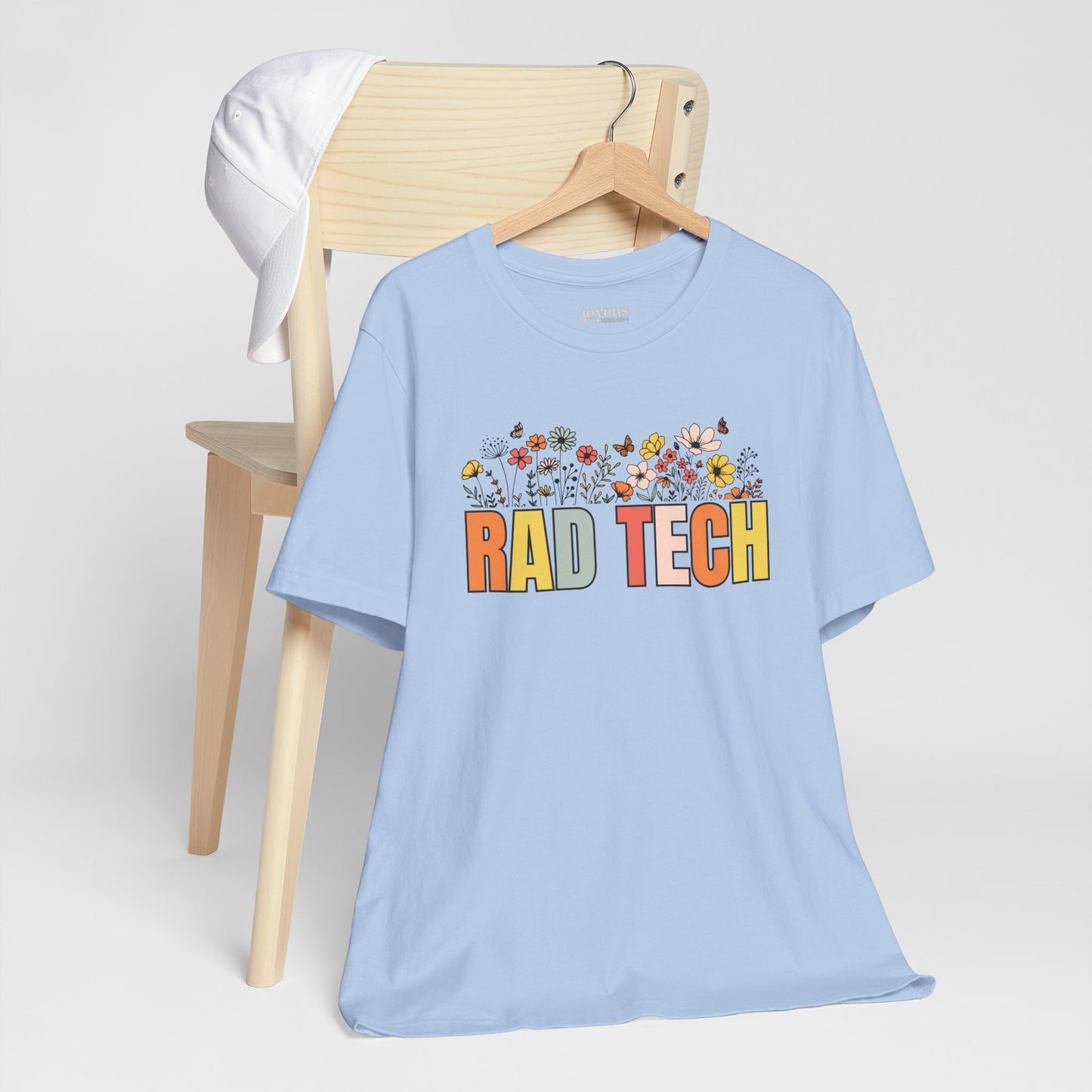 Rad Tech Soft Cotton Tee with Spring Flowers for Radiology Technician