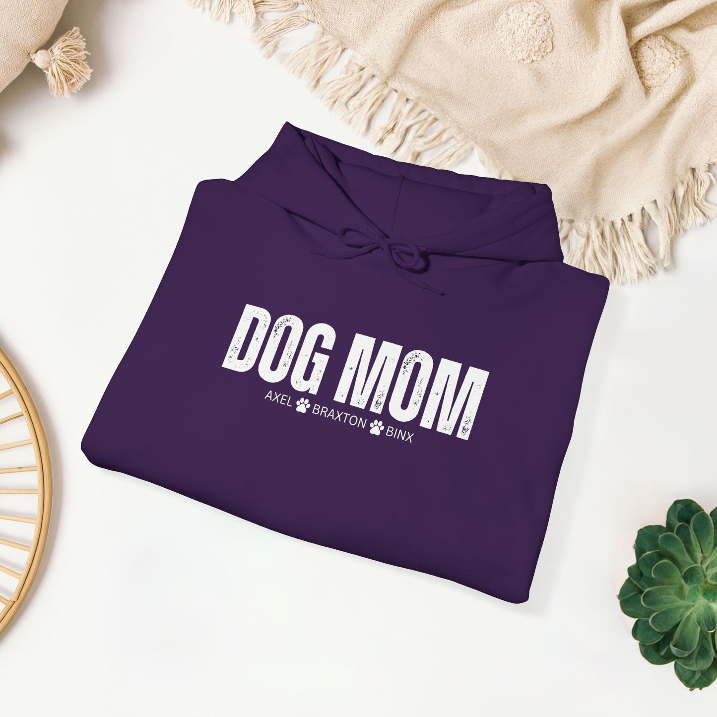 Custom Dog Mom Hoodie with Dogs Name - Personalized Gift for Dog Mom
