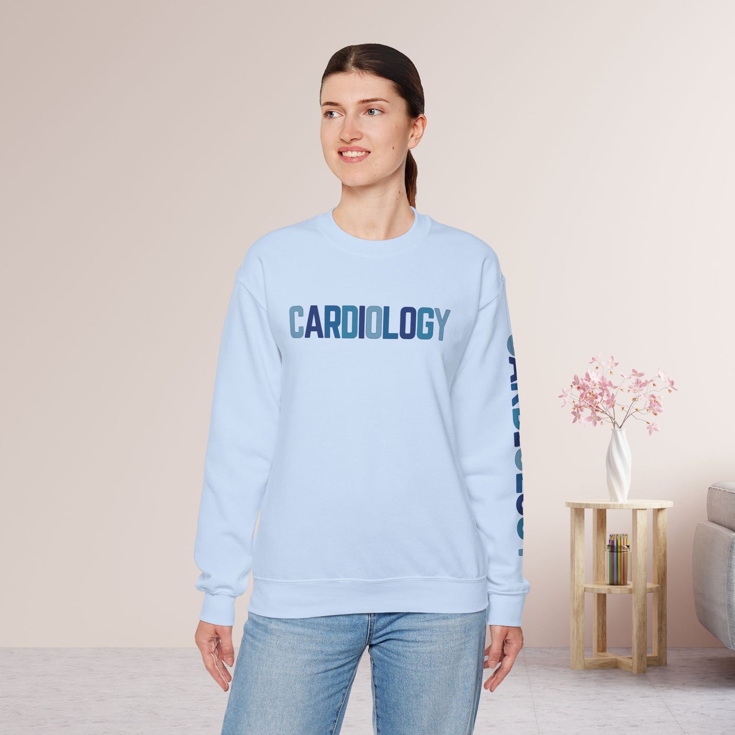 Trendy Blue Cardiology Sweatshirt for Cardiac Nurse