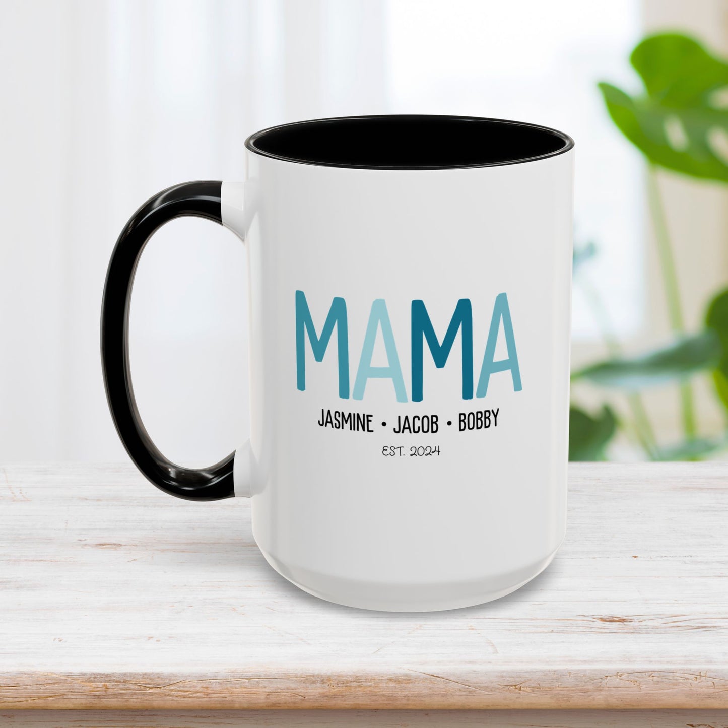 Personalized Mama Coffee Mug with Kids Names - Custom Mom Gifts for Mother's Day