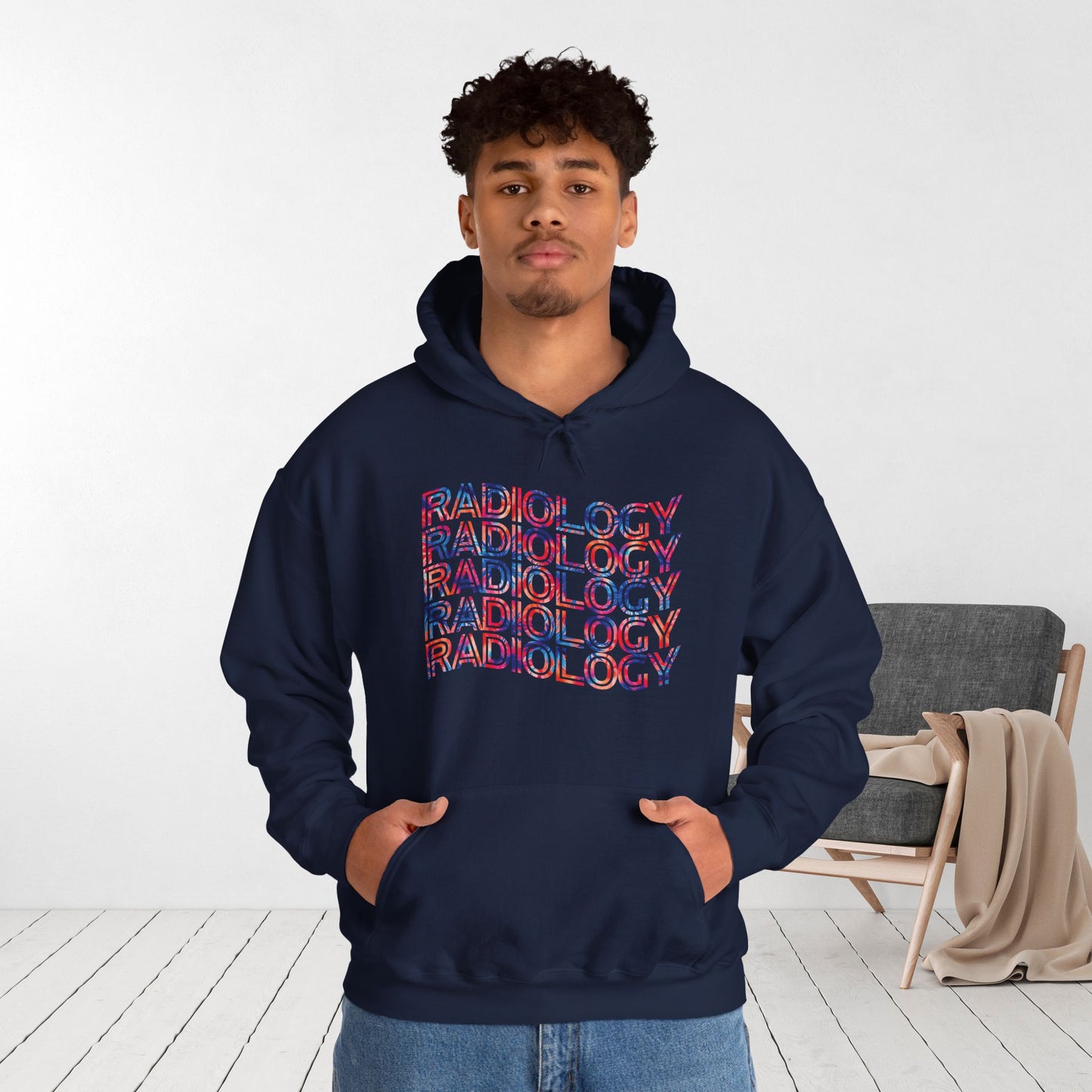 Tie Dye Wavy Radiology Hoodie for RAD Technician