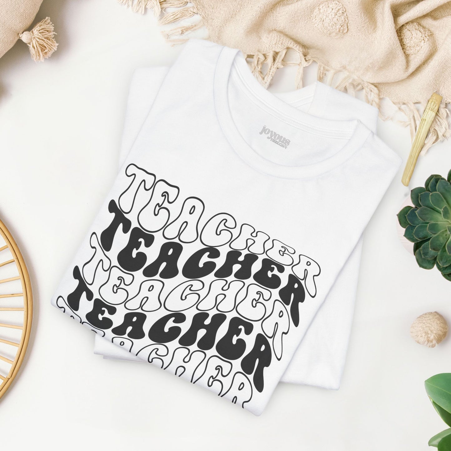 Trendy Groovy Teacher Soft Cotton Tee