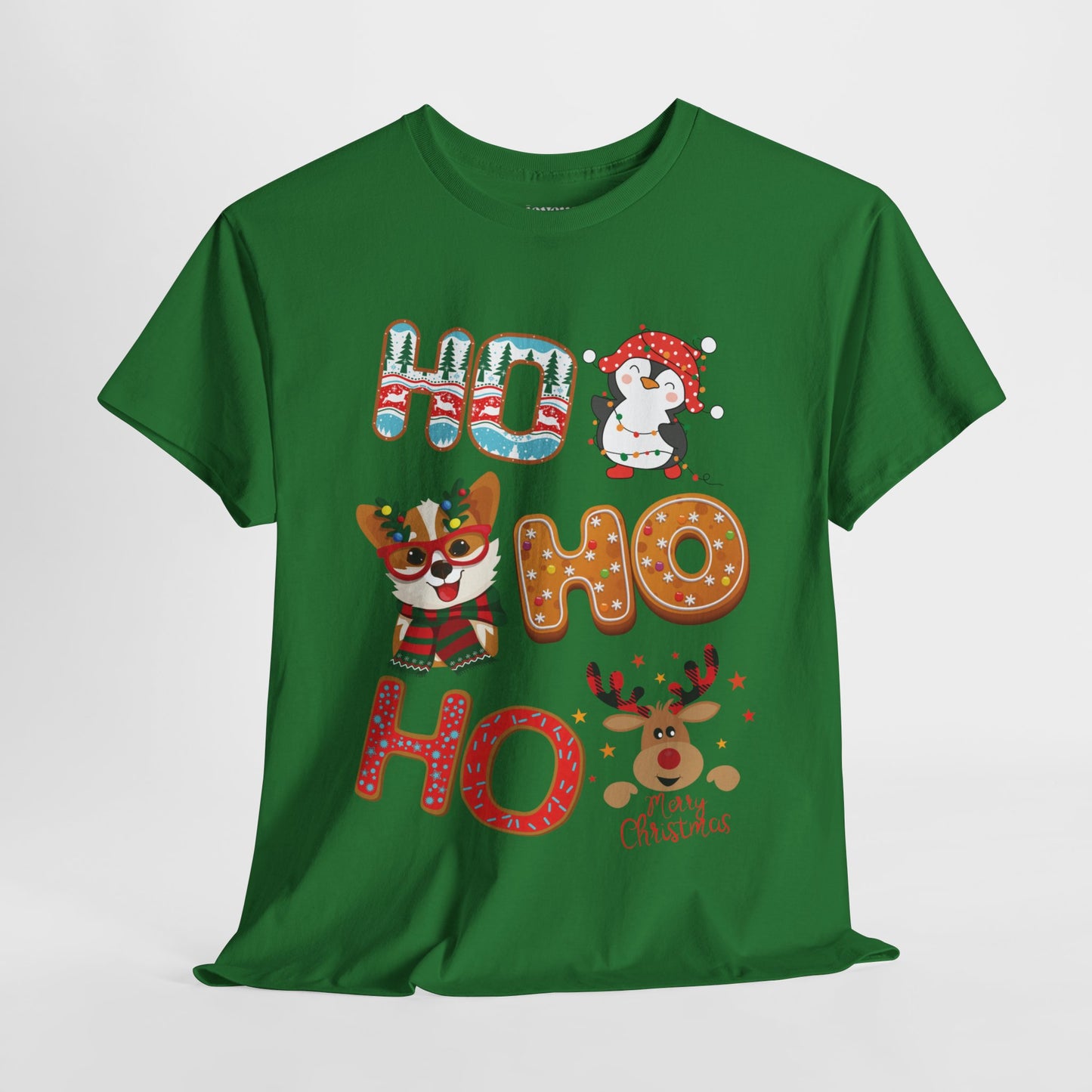 Ho Ho Ho Christmas Shirt - Matching Family Christmas Heavy Cotton Tee