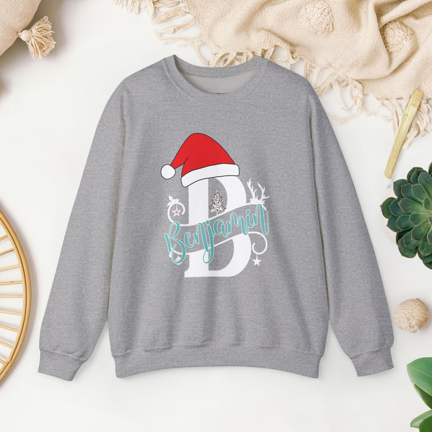 Personalized Christmas Monogram Sweatshirt with First Name - Custom Christmas Gifts