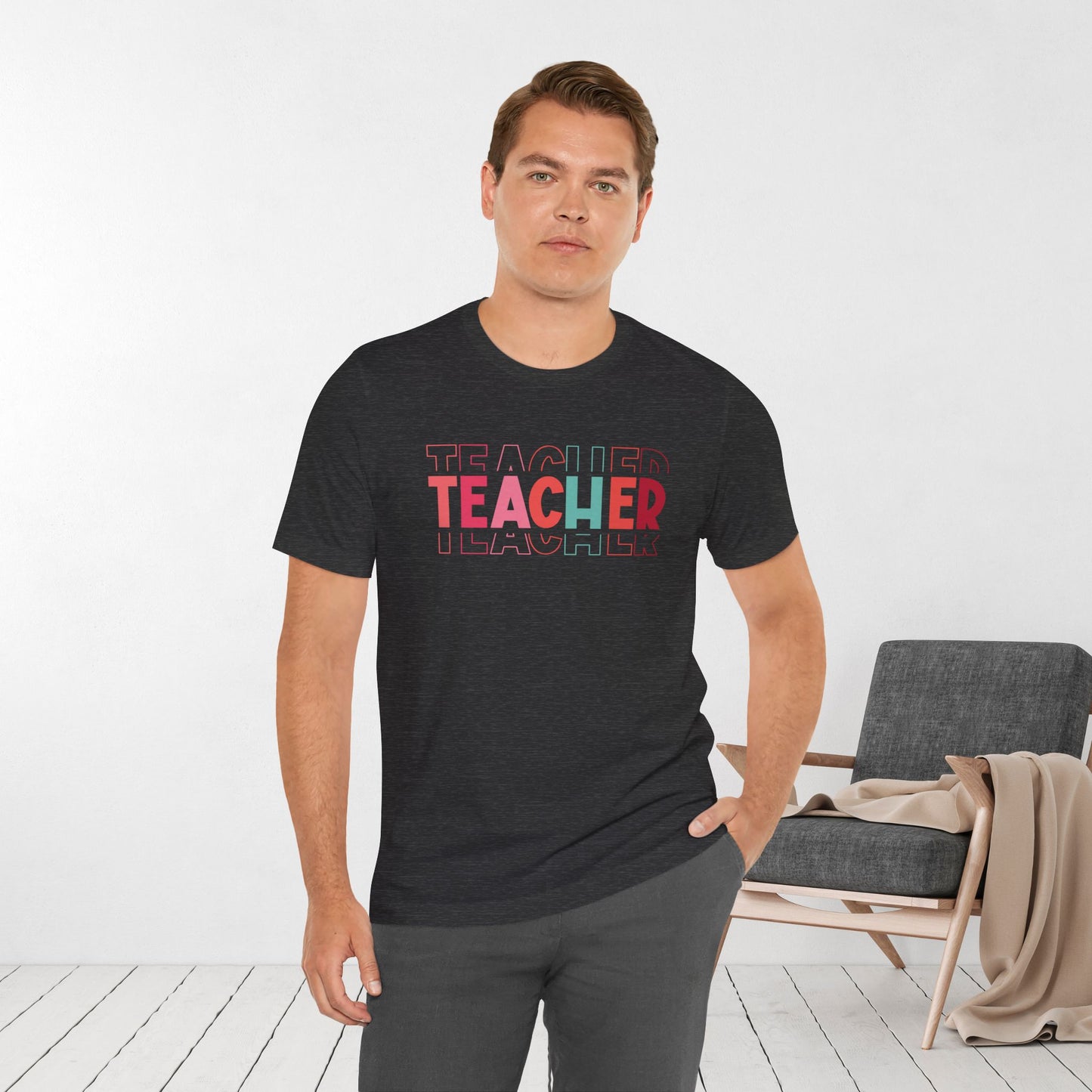 Colorful Teacher Soft Cotton Tee for School Teachers