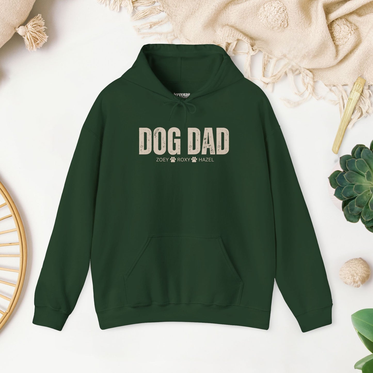 Custom Dog Dad Hoodie with Dogs Name - Personalized Gift for Dog Dad