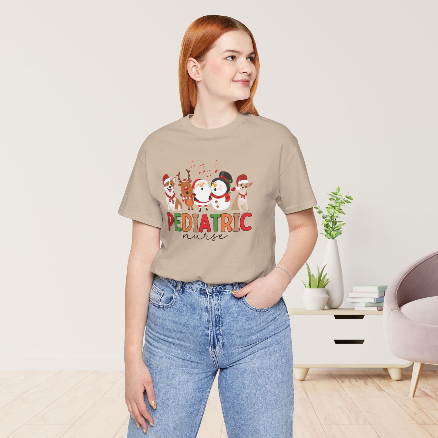 Christmas Pediatric Nurse Soft Cotton Tee