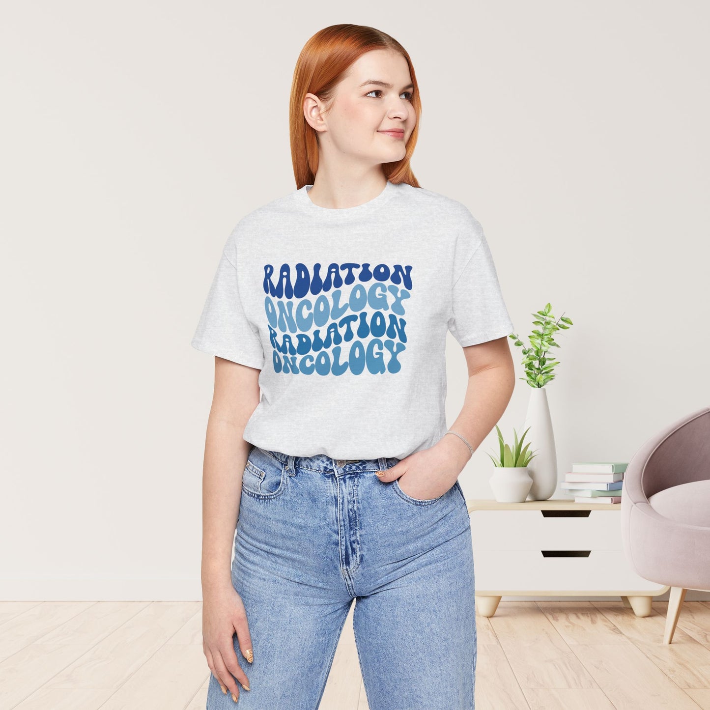 Blue Groovy Radiation Oncology Soft Cotton Tee