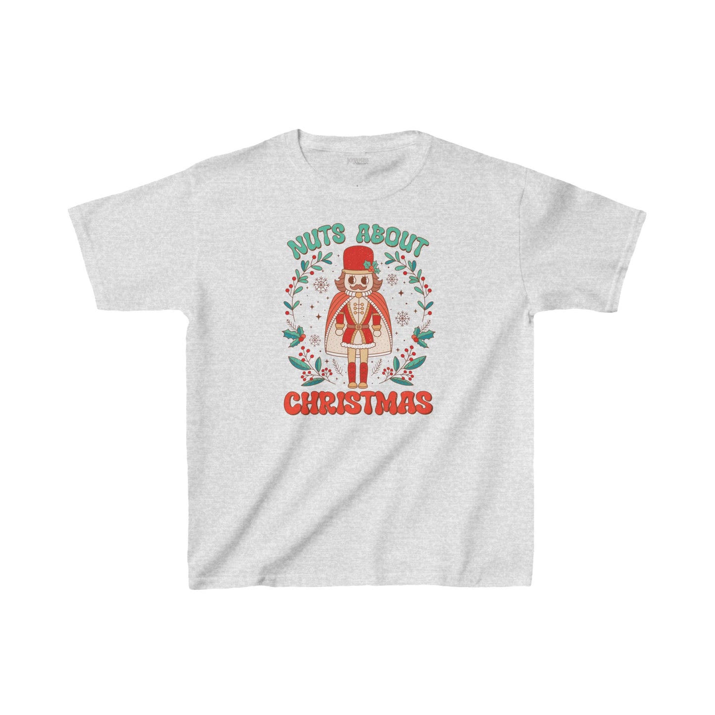 Nuts About Christmas Youth Christmas Shirt - Retro Christmas Tee