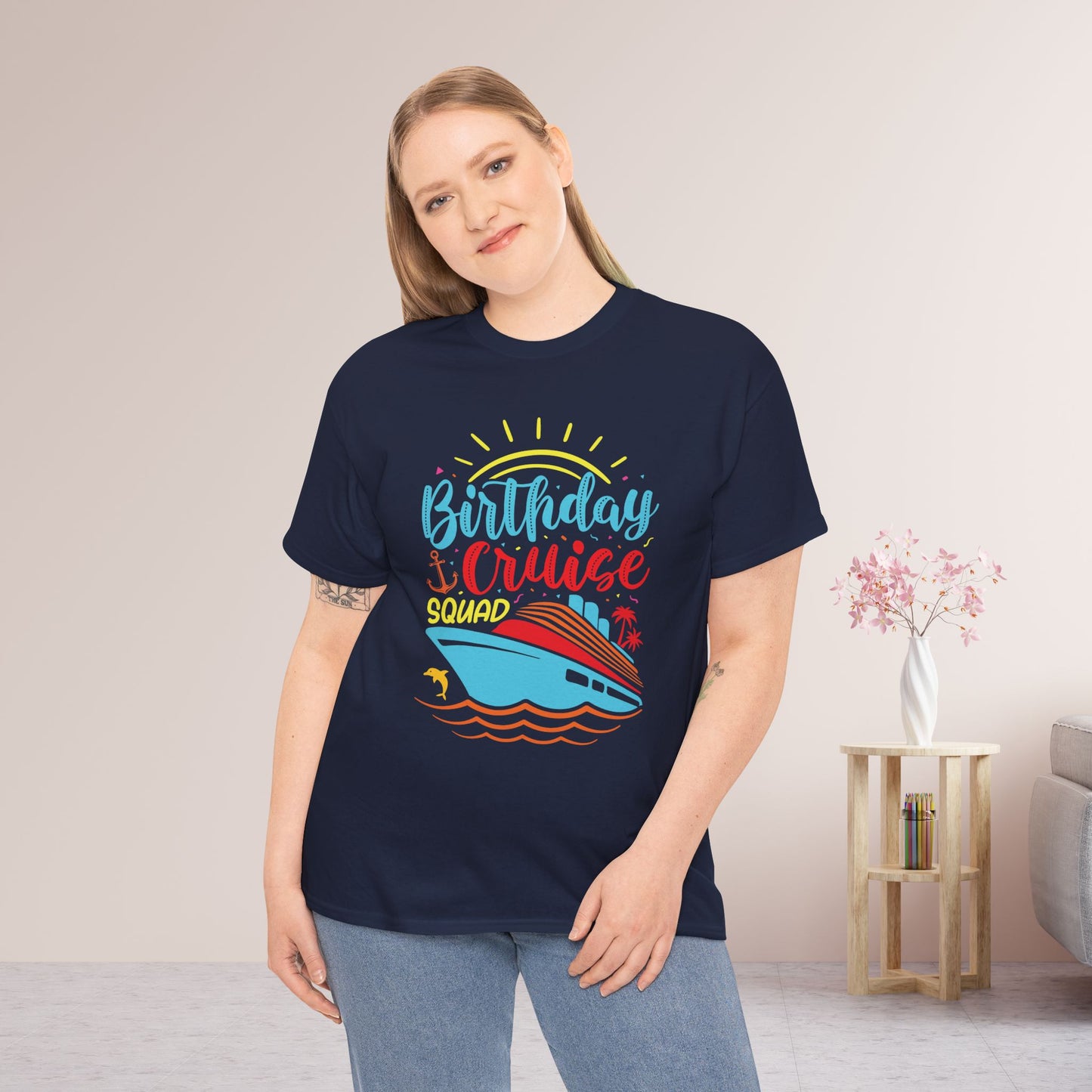 Birthday Cruise Squad Shirt - Family Cruise Vacation Heavy Cotton Tee