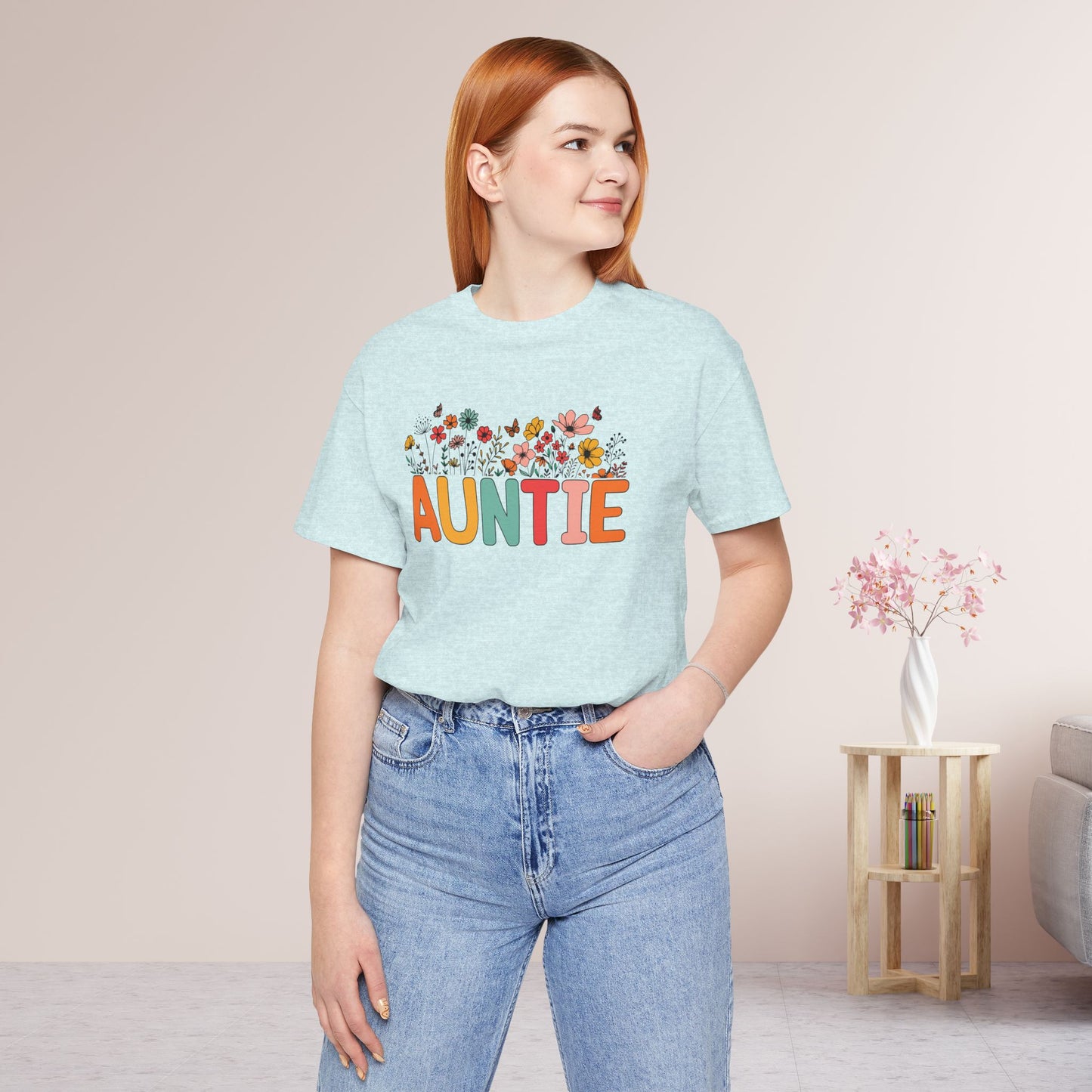 Spring Floral Auntie Soft Cotton Tee