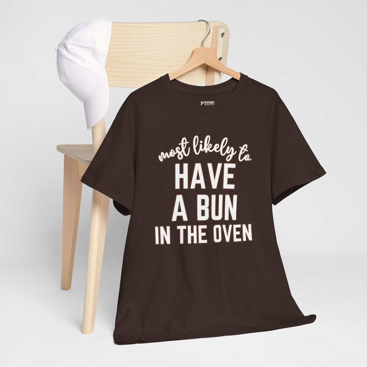 Funny Thanksgiving Shirt - Most likely to Have a Bun in The Oven Heavy Cotton Tee