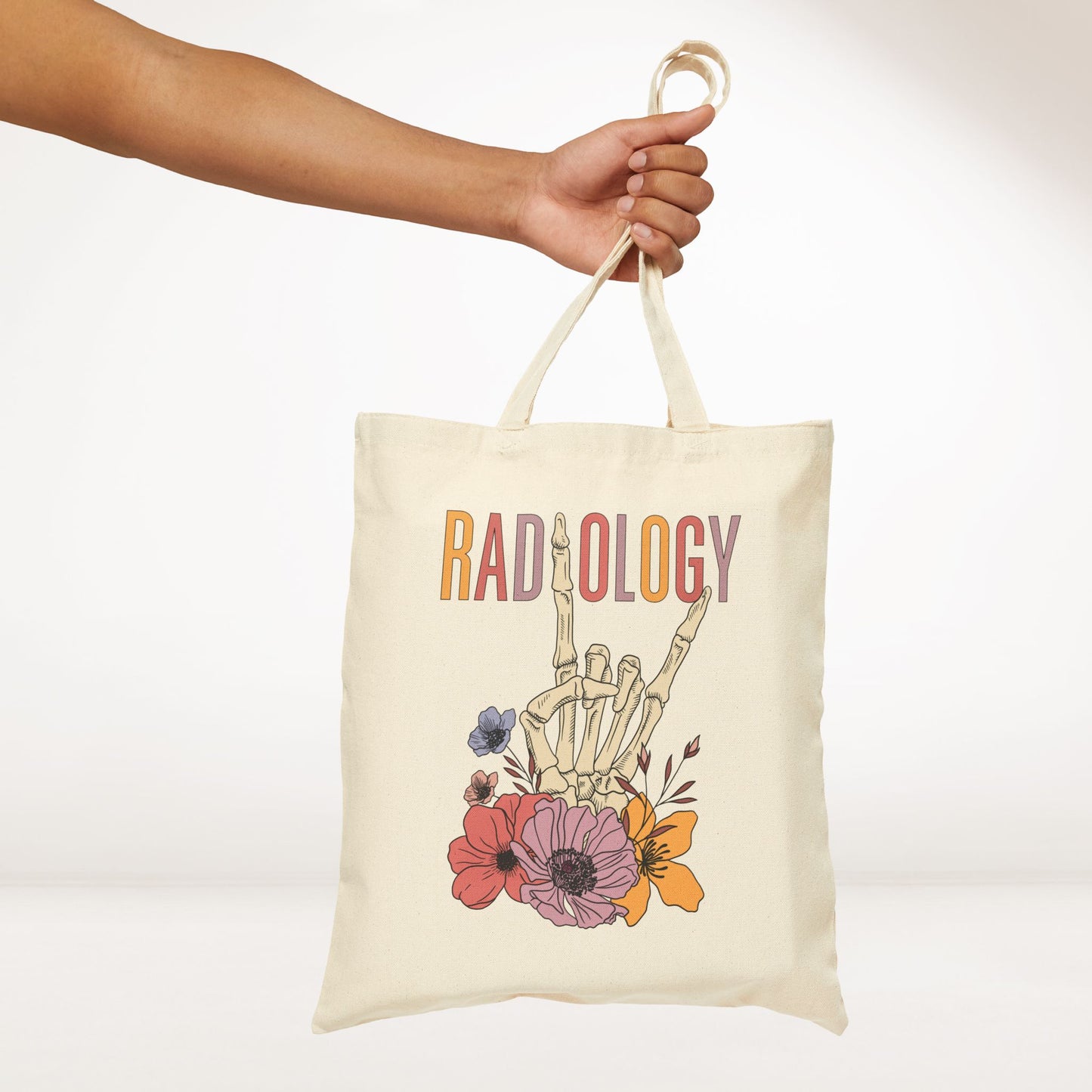 Floral Radiology Canvas Tote Bag - Best Radiology Gift