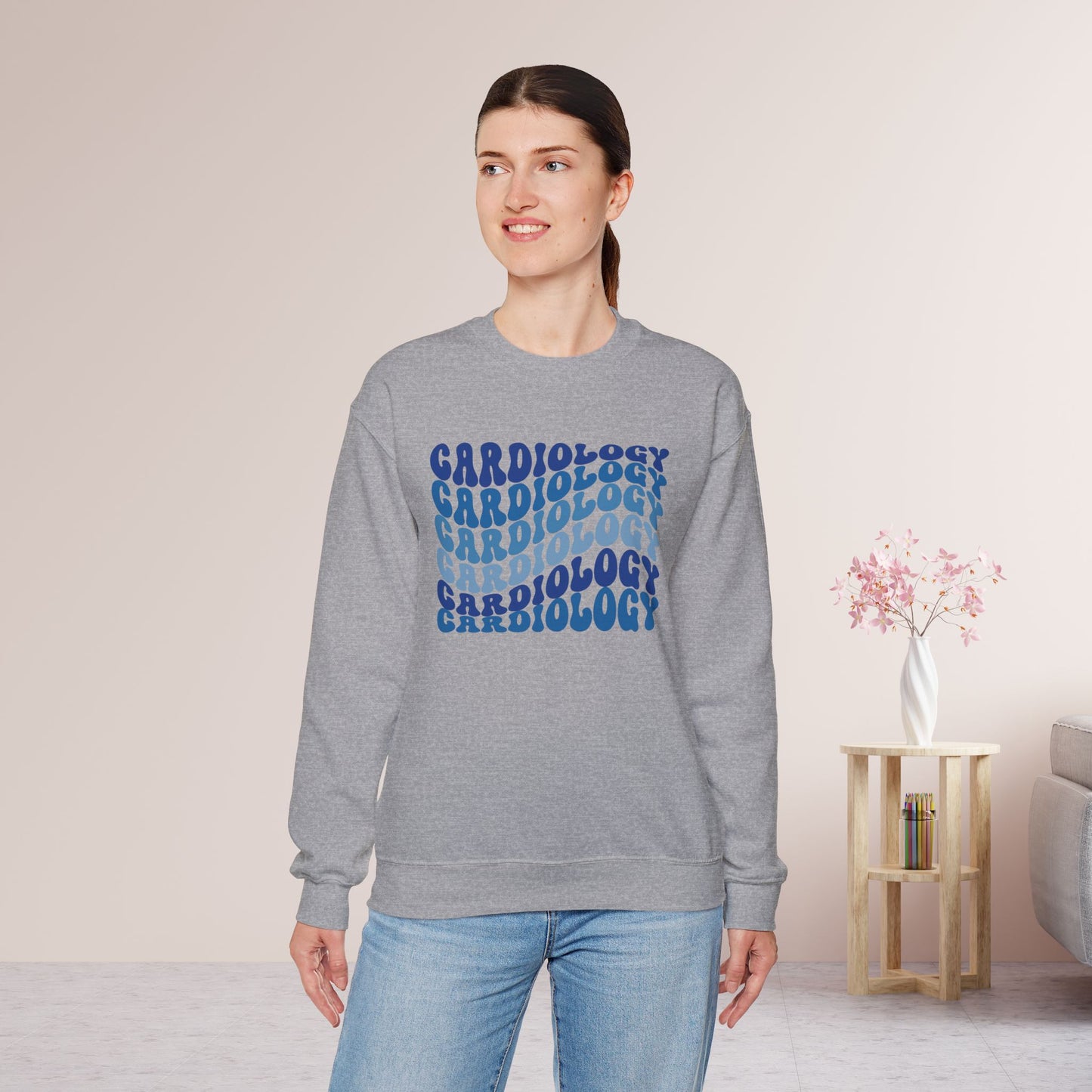 Groovy Blue Cardiology Sweatshirt - Cardiac Nurse Sweater